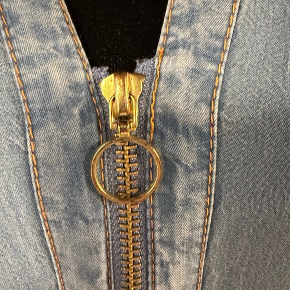 INC. Denim Zip Front Mini Dress - Picture 4 of 6